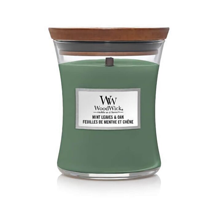 WoodWick - Mint Leaves and Oak - Medium Jar